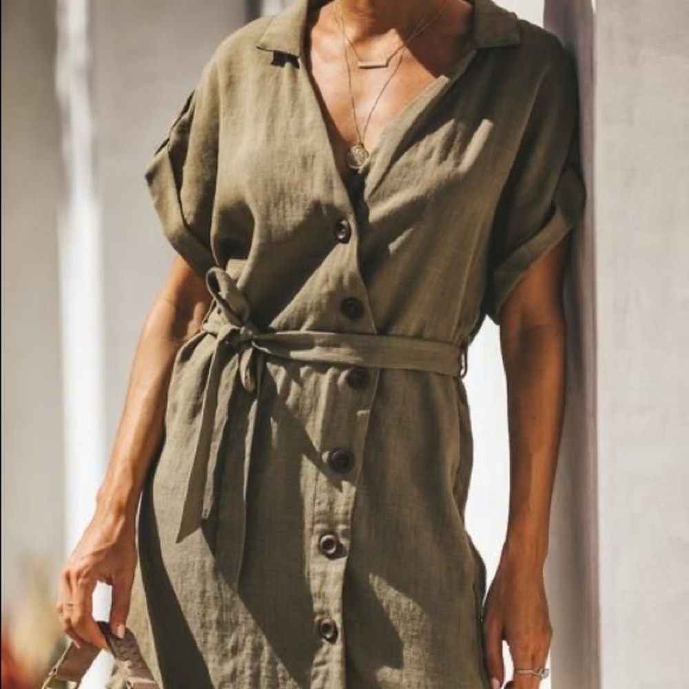 Vici - Commando Button Down Dress - Small - image 3